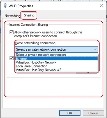 Current network connection